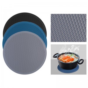 2022 New 12 inch Multi functional Round Shape Heat Resistant Silicone Dish Drying Honeycomb Mat