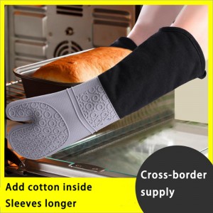 Heat Resistant Gloves Kitchen Grilling Baking Food Grade Silicone Anti-scalding Heat Insulation Silicone Oven Mitts