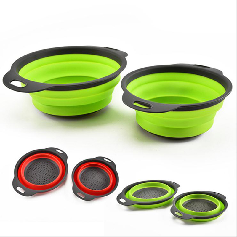 Multifunction Foldable Vegetable Fruit Wash Storage Sink Plastic Filter Collapsible Drain Basket