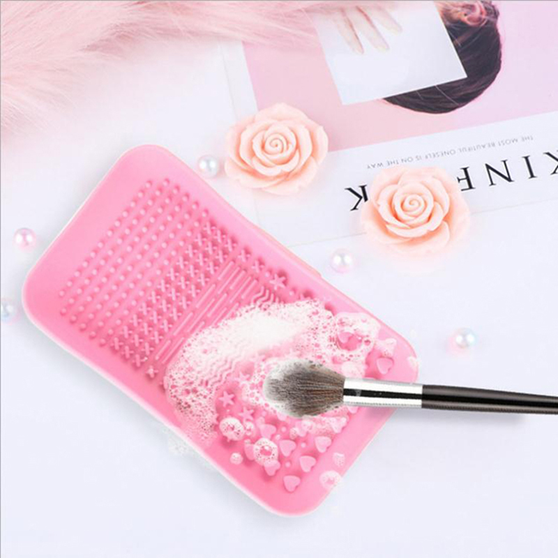 Makeup Washing Brush Cleaning Mat Foundation Makeup Brush Scrubber Board Silicone Makeup Brush Cleaner Pad